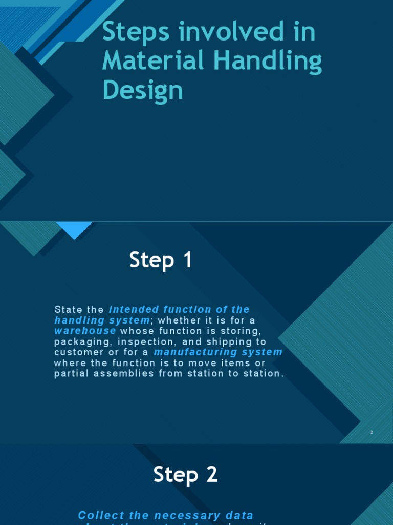 Group 1 Presentation Material Handling Design PDF Secondary Sector