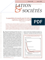 La population du monde pour les trois siècles