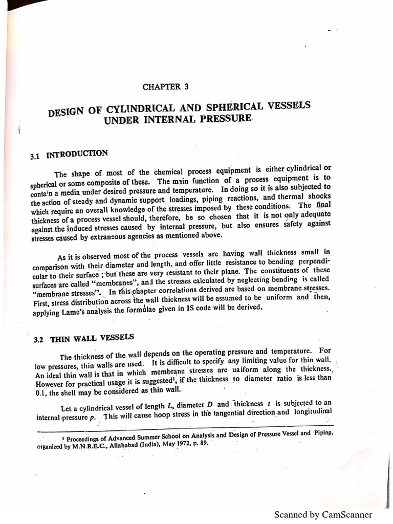 Design of Cylindrical Vessels Under Pressure | PDF | Stress (Mechanics ...