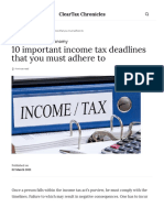 10 Important Income Tax Deadlines That You Must Adhere To