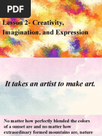 Lesson 2 Appreciation Creativity Imagination