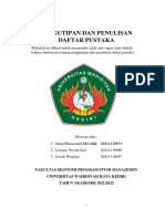 Pengutipan dan Penulisan Daftar Pustaka