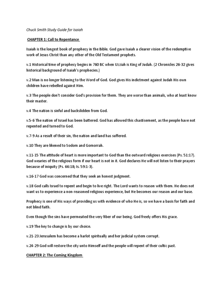 Isaiah Study Guide by Chuck Smith | PDF | Jesus | Isaiah