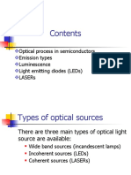 Optical Process in Semiconductors Emission Types Luminescence Light Emitting Diodes (Leds) Lasers