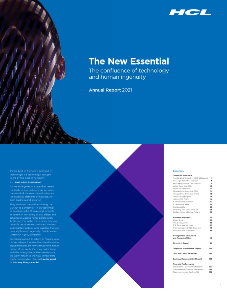 HCL Technologies Annual Report 2021 PDF Cloud Computing Innovation