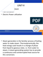 Unit-Ii: - Generation of Steam - Fuel Utilization - Electric Power Utilization