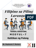 Ze14zvq60 Module 7 Filipino Sa Pilidg Larangan Tech Voc Katitikan NG Pulong