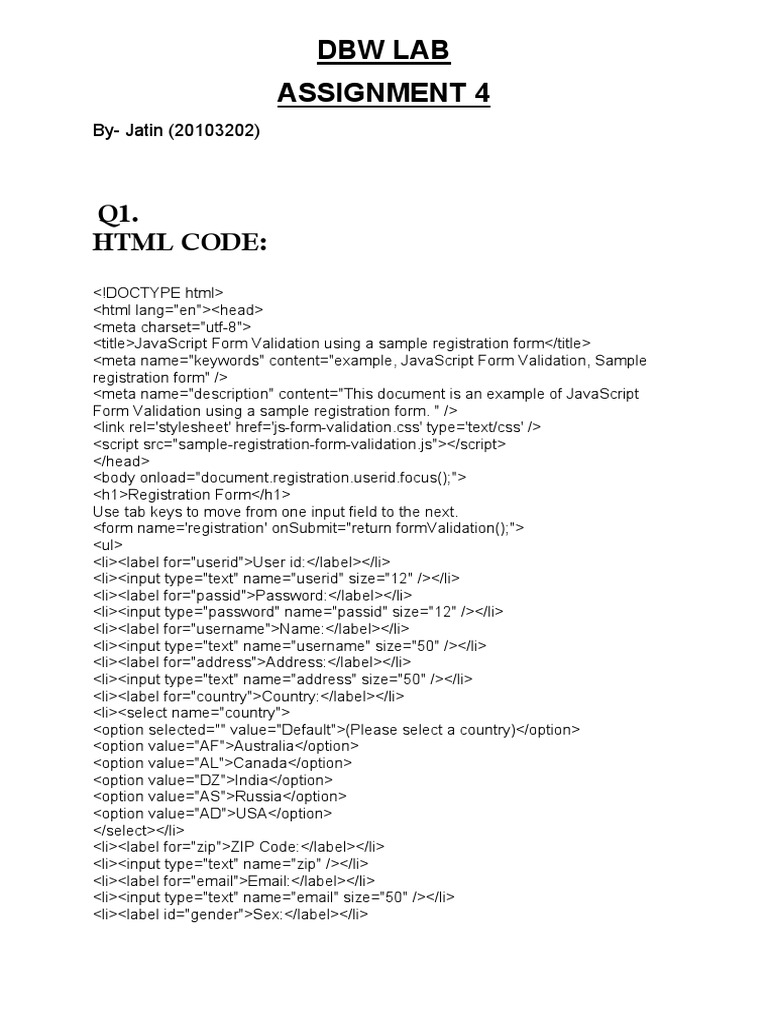 JavaScript Form Validation Guide | PDF | Software | Information ...