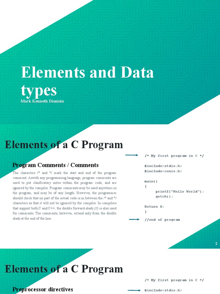 Unit 6 - Elements, Data Types, Consoles, and Operators | PDF | Input ...