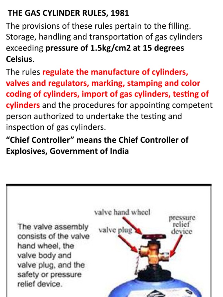 Gas Cylinder Rules PDF Gases Natural Gas
