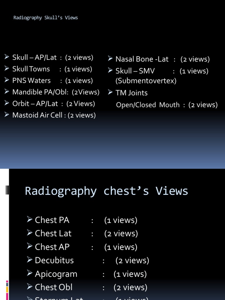 Radiography Views | PDF | Wellness