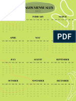 Green and Beige Minimalist 2022 Annual Printable Calendar Poster