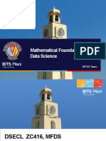 Mathematical Foundations For Data Science: BITS Pilani