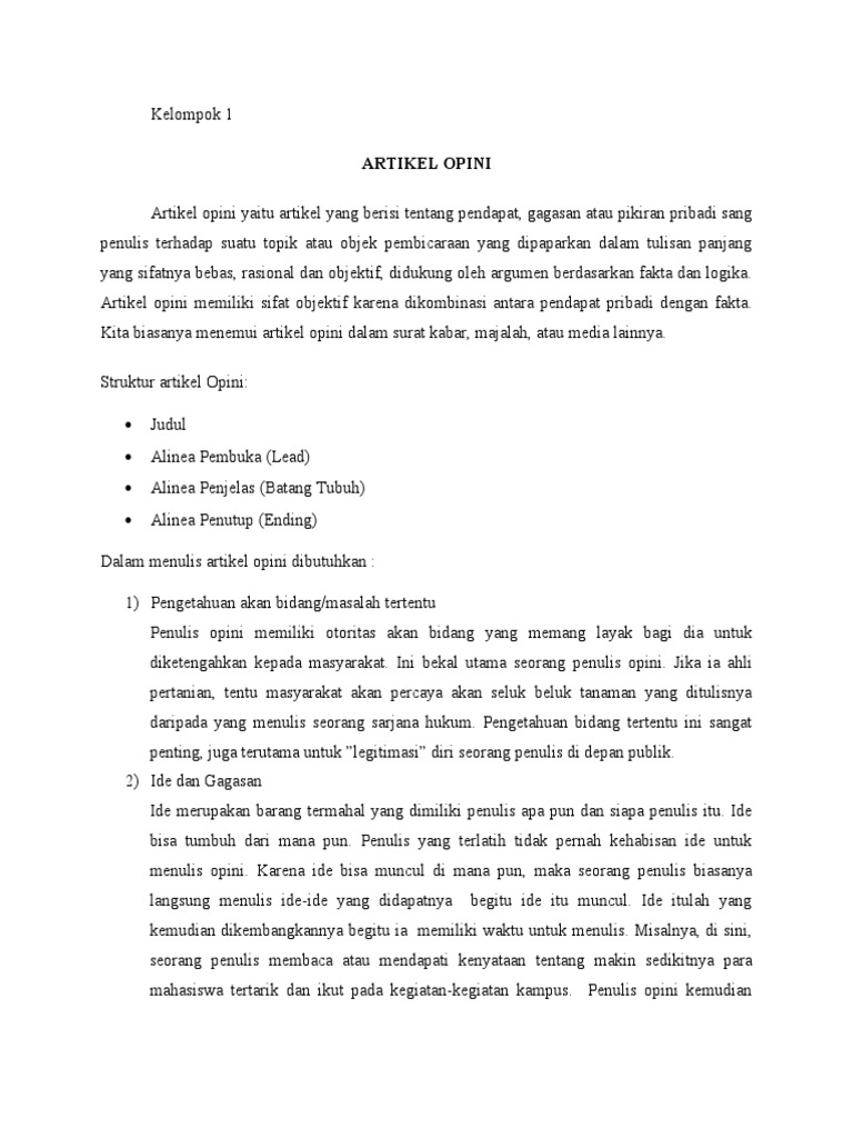 Struktur dan Contoh Artikel Opini | PDF | Sains & Matematika