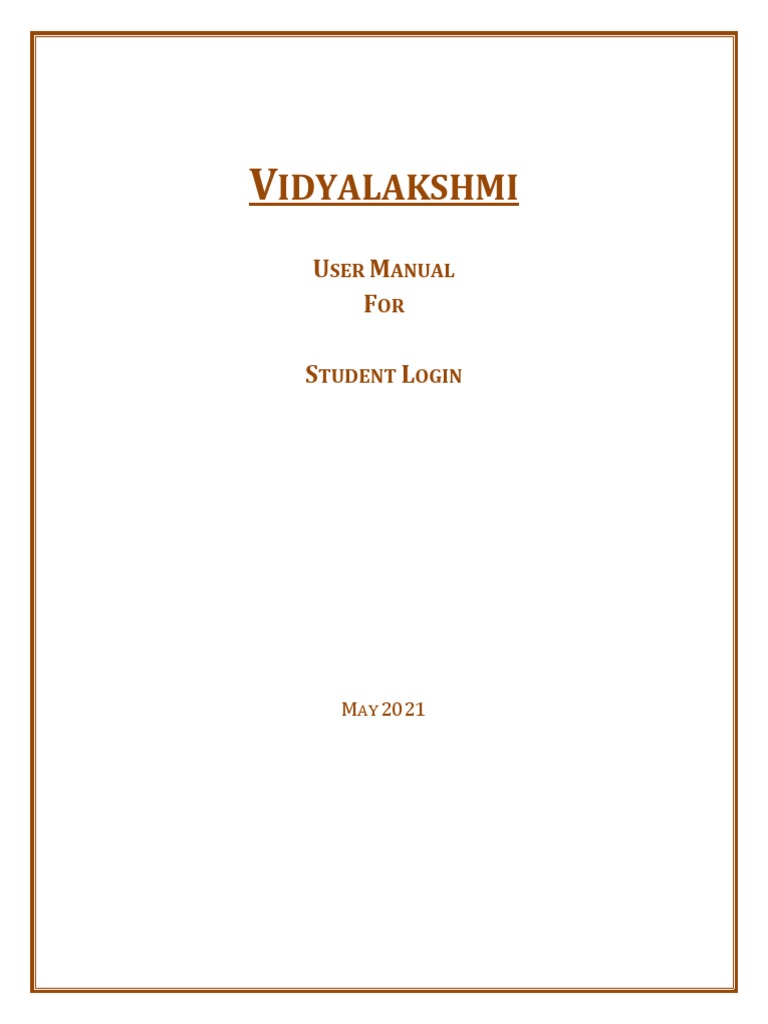 Vidya Lakshmi Portal User Manual | PDF | Student Loan | World Wide Web