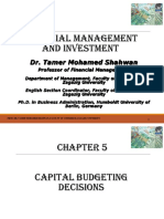 Financial Management and Investment: Dr. Tamer Mohamed Shahwan