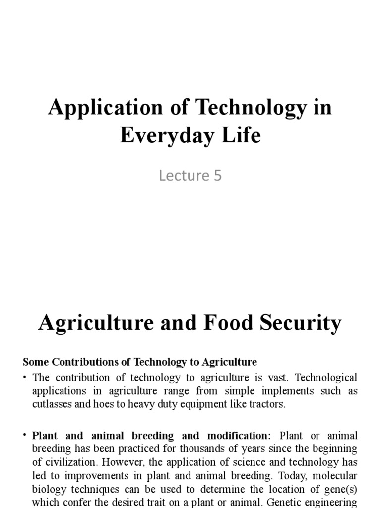 Application of Technology in Everyday Life | PDF | Refrigeration ...