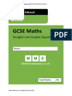 GCSE Maths Revision Straight Line Graphs Questions