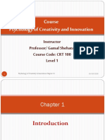 Psychology of Creativity & Innovation Course