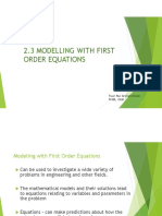 2.3 Modeling With First Order Equations