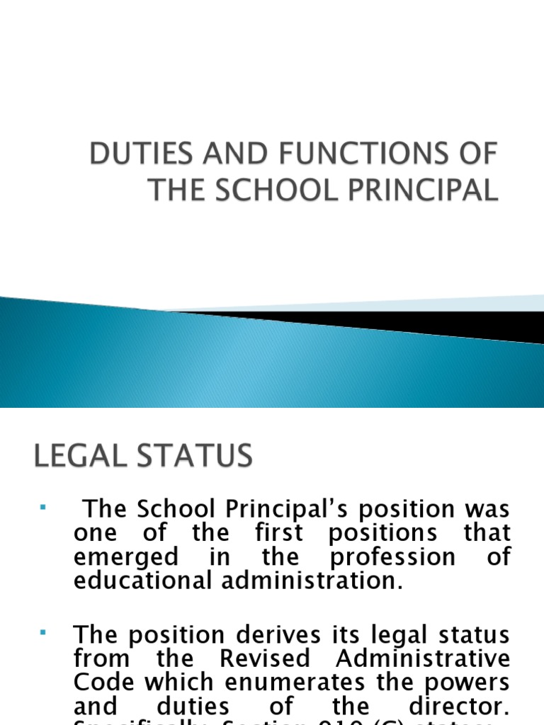 Principal Roles and Responsibilities in PH | PDF | Teachers | Governance