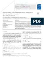 Unique Closed Form Solutions of Portfolio Selection Su - 2019 - Operations Resea