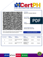 Covid-19 Vaccination Certificate: Melody Jalimao Bravo