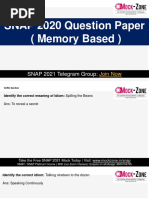 SNAP 2020 Question Paper (Memory Based)