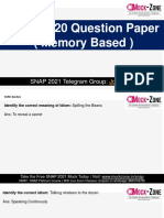 SNAP 2020 Question Paper (Memory Based)