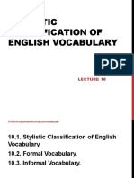 Stylistic Classification of English Vocabulary in 40 Characters