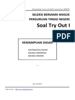 Soal Try Out I: Seleksi Bersama Masuk Perguruan Tinggi Negeri