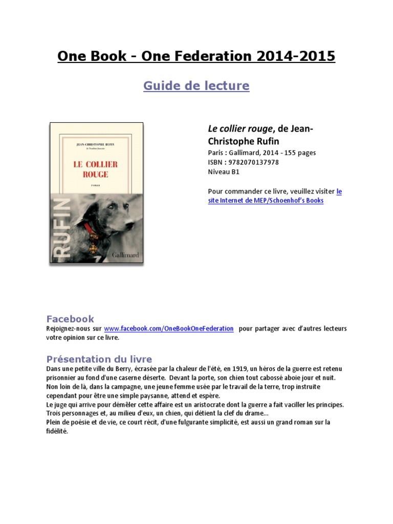 Le Collier Rouge Livre Résumé Par Chapitre Collier Rouge | PDF