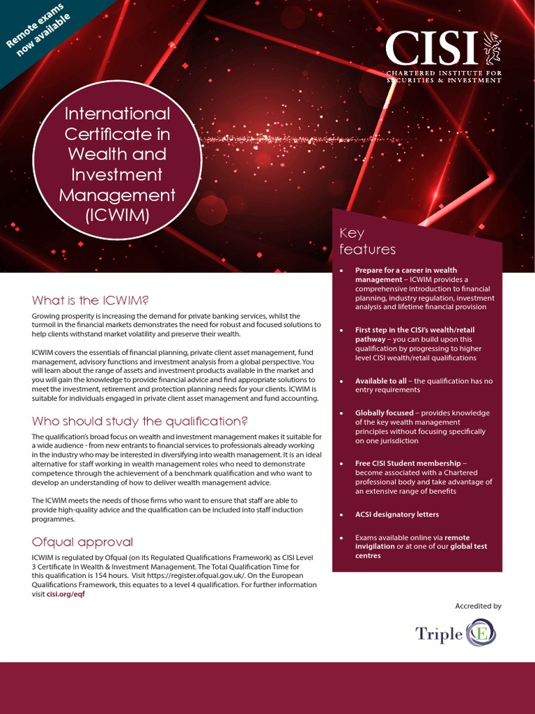international certificate in wealth and investment management