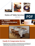 Styles of Table Services: (Part 2)