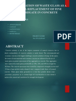 Incorporation of Waste Glass As A Partial Replacement of Fine Aggregate in Concrete