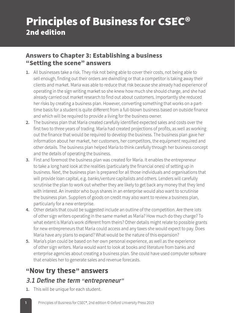 Principles of Business For CSEC®: 2nd Edition | PDF | Loans ...