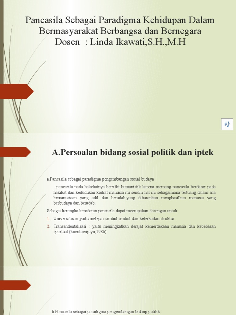 Pancasila Sebagai Paradigma Kehidupan Dalam Bermasyarakat Berbangsa Dan ...