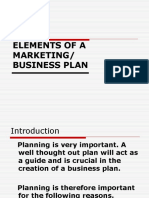 Elements of A Marketing/ Business Plan