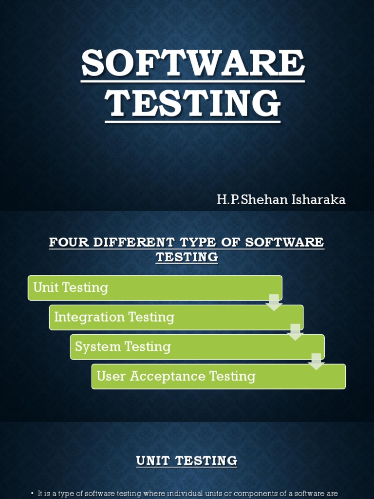 An Overview of the Four Main Types of Software Testing: Unit Testing ...