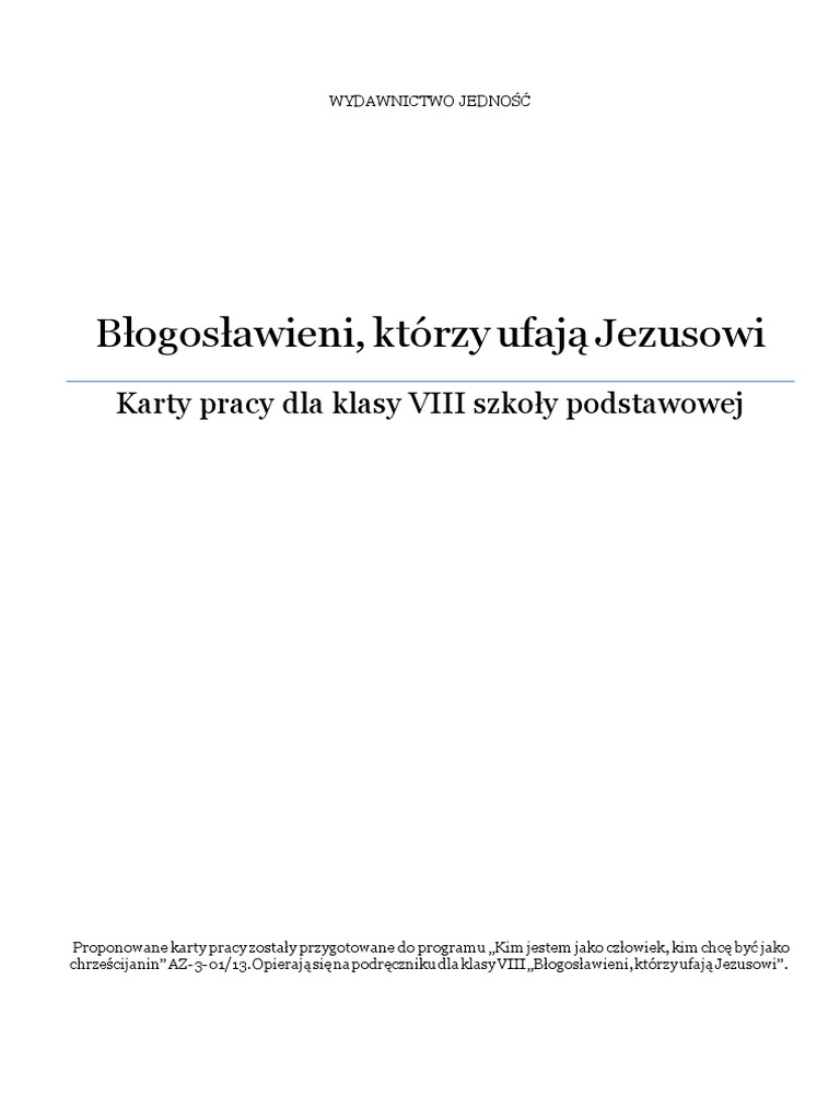 Karta Pracy Nr 2 Zestaw B Rozdzial 3 Syn Bozy