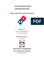 Innovative Project Report Consumer Behaviour: "Impact of Marketing Strategies of Domino's"