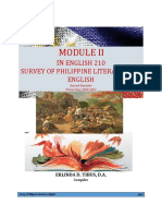 English 210 Survey of Philippine Literature in English: Erlinda D. Tibus, D.A