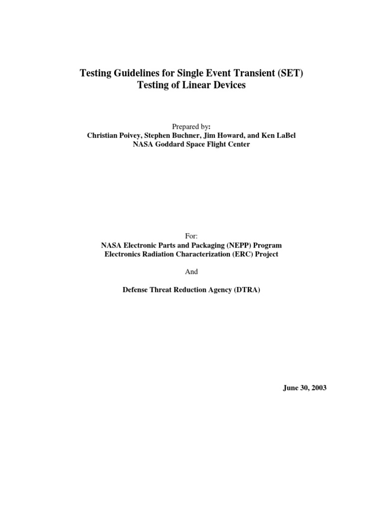 SET Testing Guidelines for Linear Devices | PDF | Bipolar Junction ...
