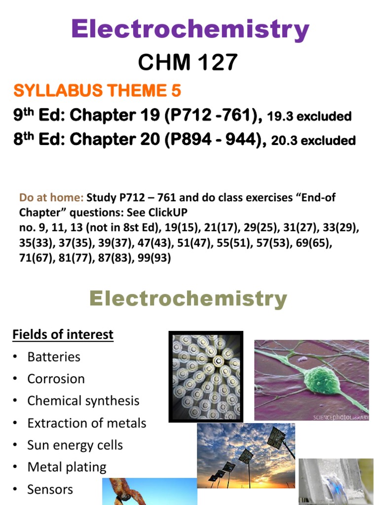 Electrochemistry Syllabus Overview | PDF | Redox | Electrochemistry