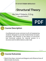 CE 311 - Structural Theory: Ma Dely P Esberto, D.Eng