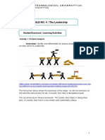 MODULE NO. 4: The Leadership: Guided Exercises / Learning Activities