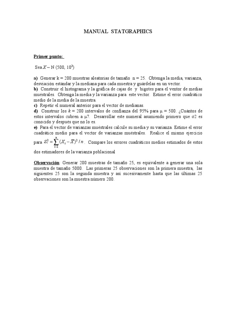Manual Stat Graphics | PDF | Ventana (informática) | Diferencia