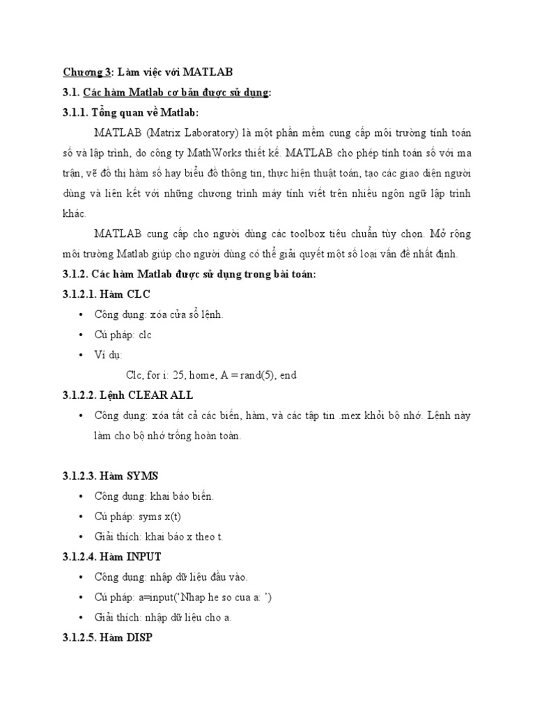CHương 3 Matlab | PDF