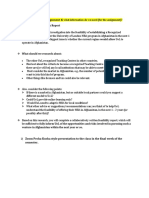 The Feasibility Study Report, Outline