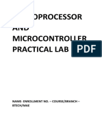 Microprocessor AND Microcontroller Practical Lab File: Name-Enrollment No. - Course/Branch - Btech/Mae